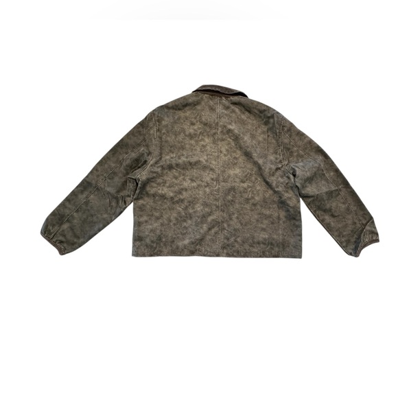 🖤 NWT Easel Faux Leather & Corduroy Collar Button Down Jacket | Charcoal | L - Picture 5 of 8